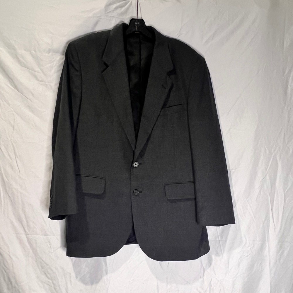 Sturbridge Classics Mens Gray Worsted Wool Blazer Jacket Wrinkle Resistant Coat